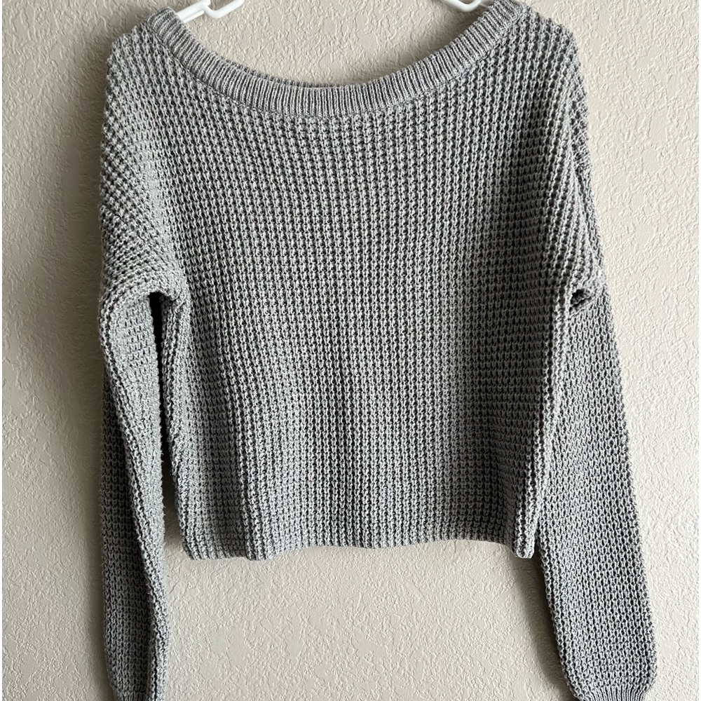 Gray knitted sweater
